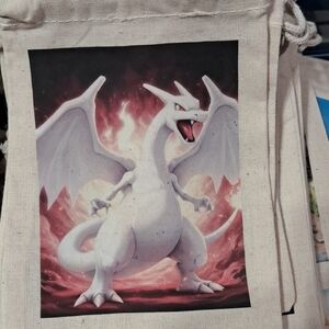 Artisan Charizard Canvas Bag - White and Red